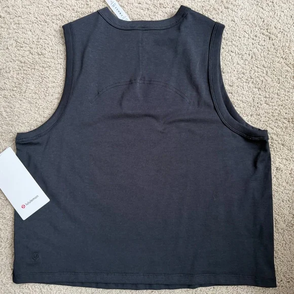 NWT Lululemon classic fit cotton blend tank - Black - 10 - Picture 7 of 8
